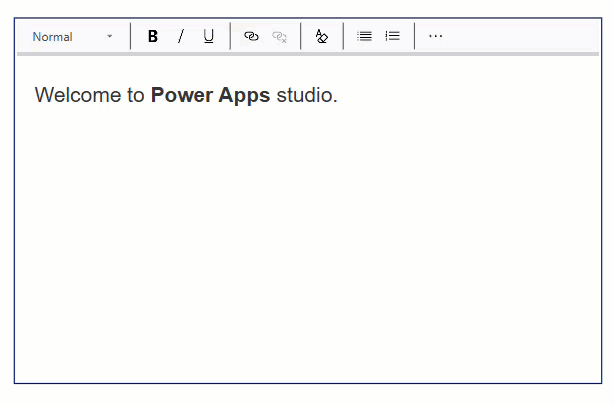 powerapps rich text editor's default value