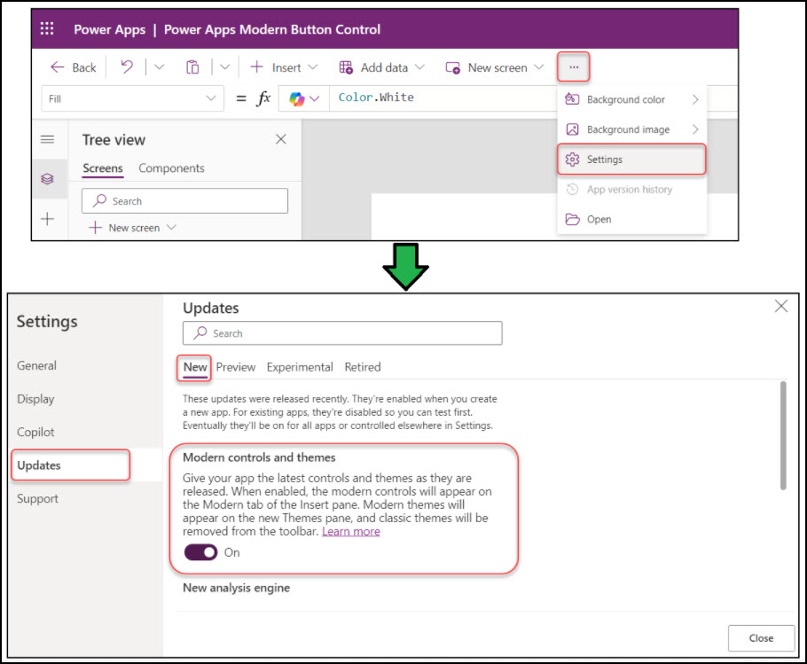 Add Power Apps Modern Button Control Add Power Apps Modern Button Control