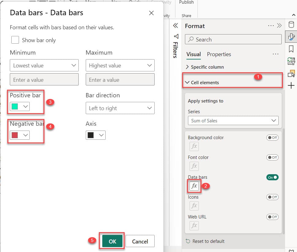 Changing Data Bar Colors based on Conditions in Power Bi