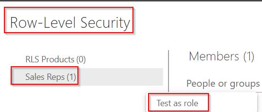Check the Row level security in the Power BI Service Check the Row level security in the Power BI Service