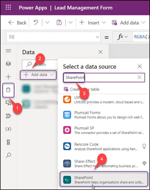 Connect SharePoint List to Power Apps 1 tabbed forms in powerapps