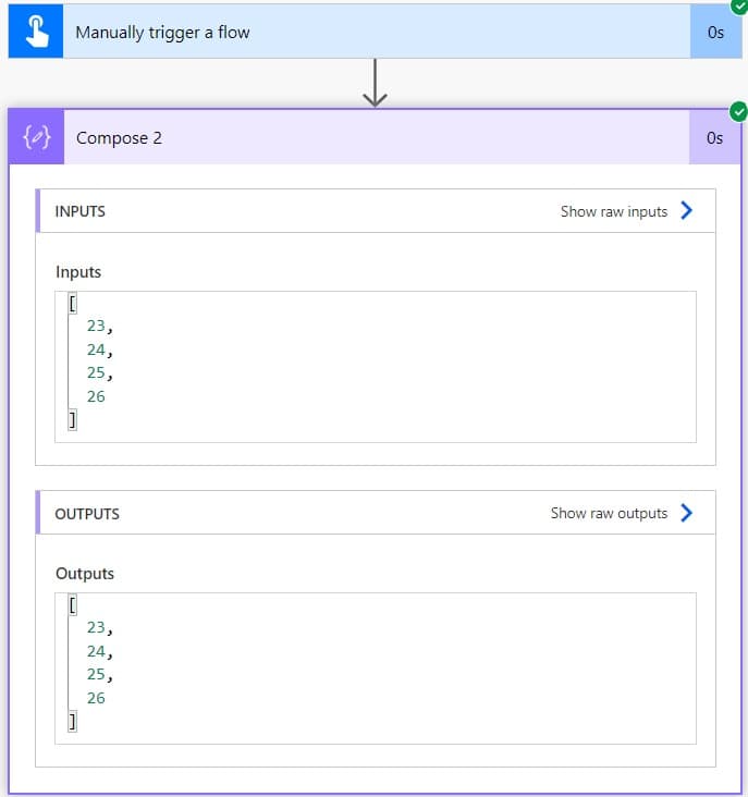 Convert integer to an Array Power Automate
