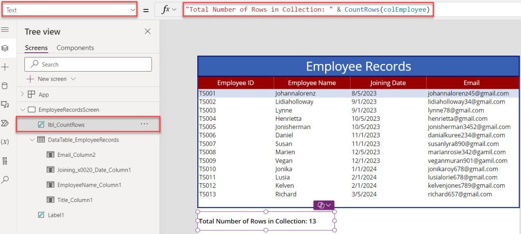 Count all Rows in Power Apps Collection Count all Rows in Power Apps Collection