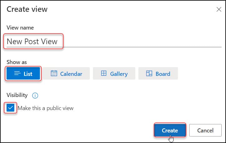 Create a List view in SharePoint Online Create a List view in SharePoint Online