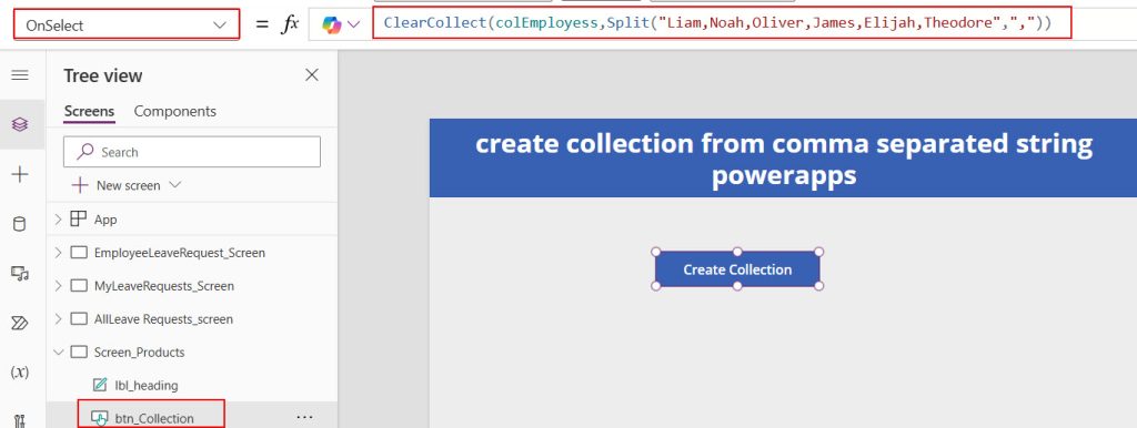 create collection from comma separated string powerapps create collection from comma separated string powerapps