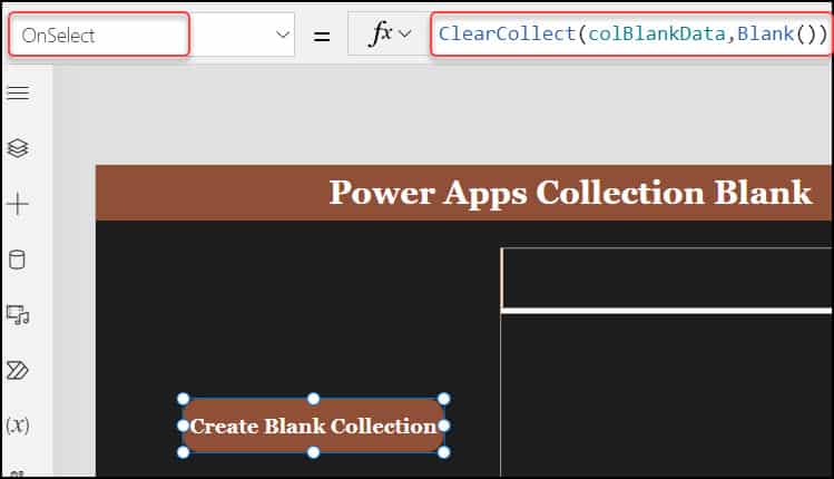 Create empty collection power apps