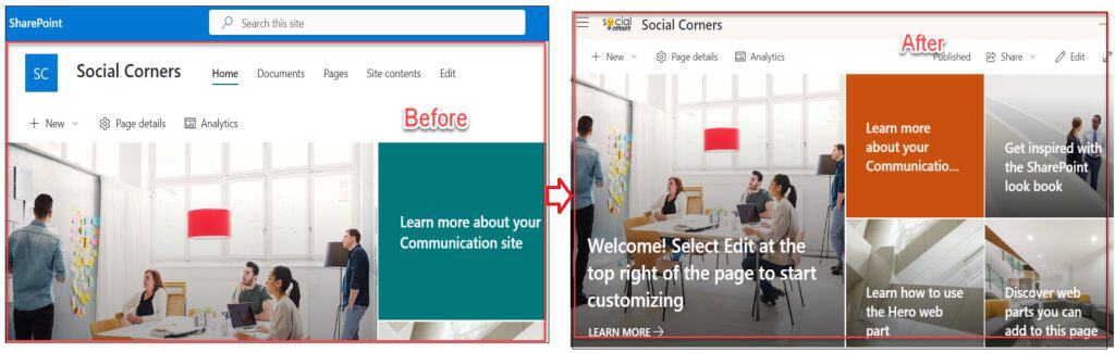 customize SharePoint Online Communication site sharepoint customization examples
