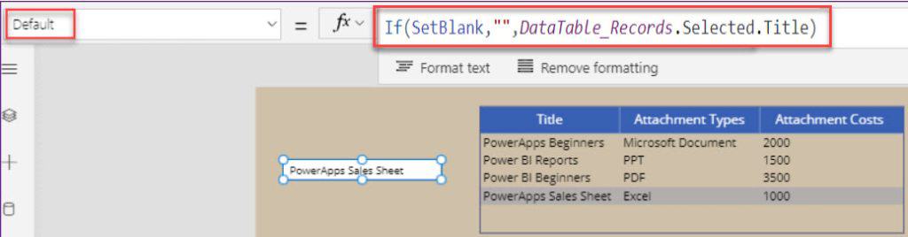 Data Table Select Default Row in PowerApps Data Table Select Default Row in PowerApps
