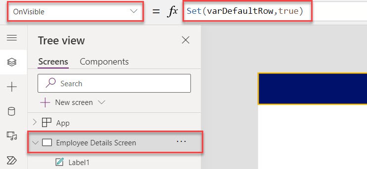 Deselect the Power Apps data table default row Deselect the Power Apps data table default row