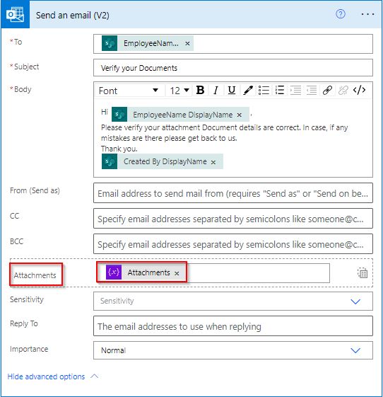 Example to send email with attachments fom SharePoint list using the flow Power Automate Send email with attachment from SharePoint Online list