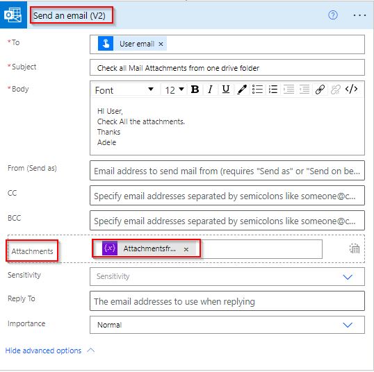Example to send email with Multiple Attachment from OneDrive using Power Automate flow Power Automate send email with multiple attachments from OneDrive