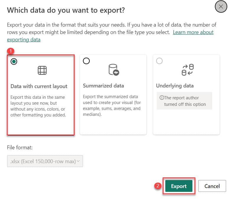 export power bi report to export power bi report to excel