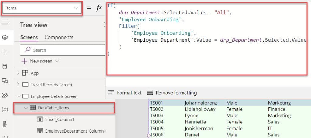 Filter Data table Based on Dropdown in Power Apps Filter Data table Based on Dropdown in Power Apps