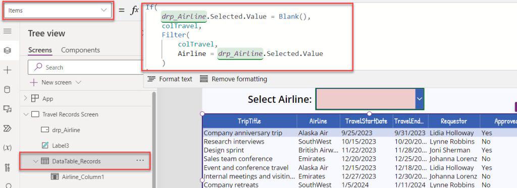 Filter data table based on two dropdown values Filter data table based on two dropdown values