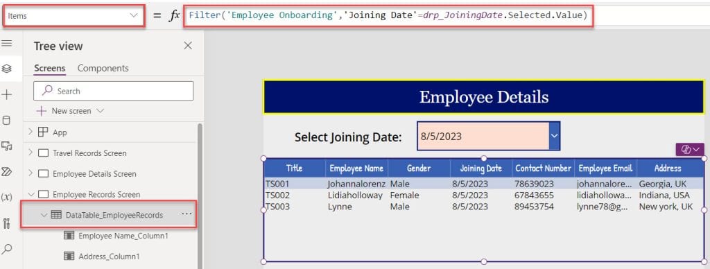Filter the Power Apps Data Table with Dropdown Filter the Power Apps Data Table with Dropdown