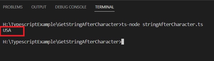 get string after character using slice in Typescript get string after character using slice() in Typescript