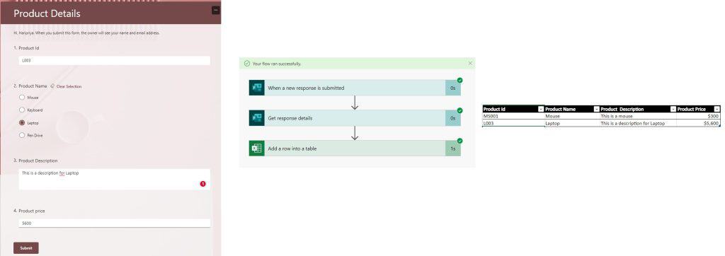 How to add row to excel from Microsoft form using Power automate How to add row to excel from Microsoft form using Power automate