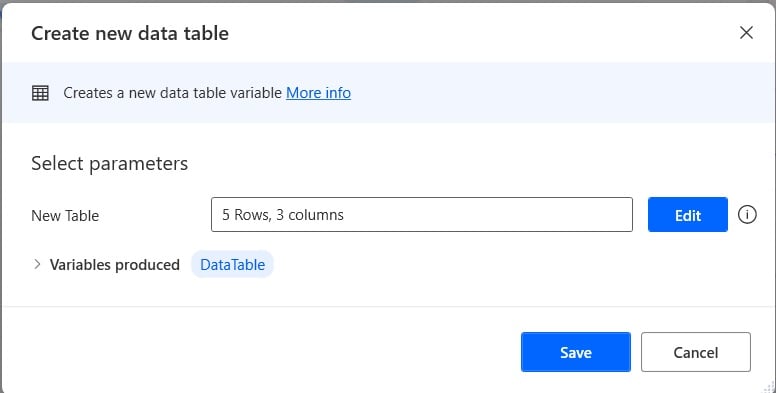 How to convert data table column into list using Power Automate Desktop