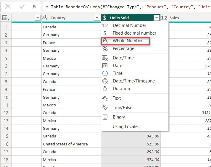 How to replace data type of a column in power bi change data type in power bi