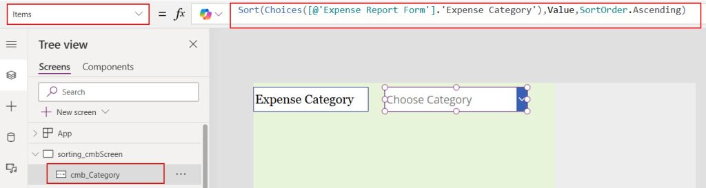 how to sort choice column values in power apps combo box how to sort choice column values in power apps combo box
