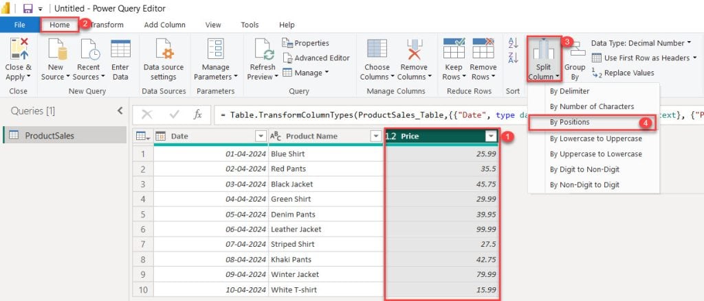 how to split text in power bi