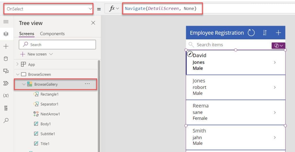 how to use onselect property in power apps gallery control how to use onselect property in power apps gallery control