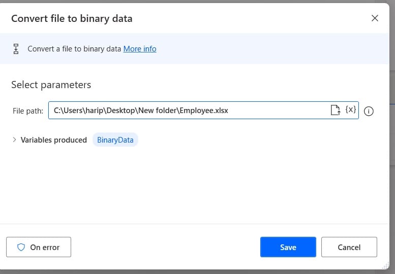 Microsoft Power Automate Desktop update SharePoint file