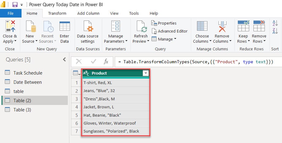 Microsoft Power BI split column by multiple delimiters