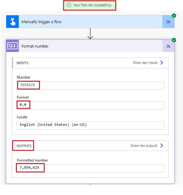 Number Formatting in Power Automate flow