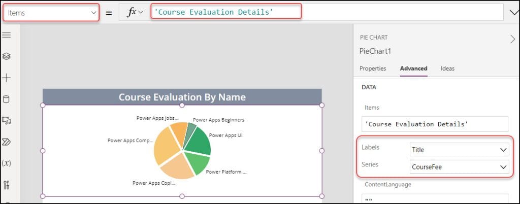pie chart in power apps pie chart in power apps