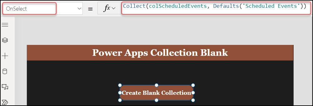 Power Apps Create Empty Collection With SharePoint Fields