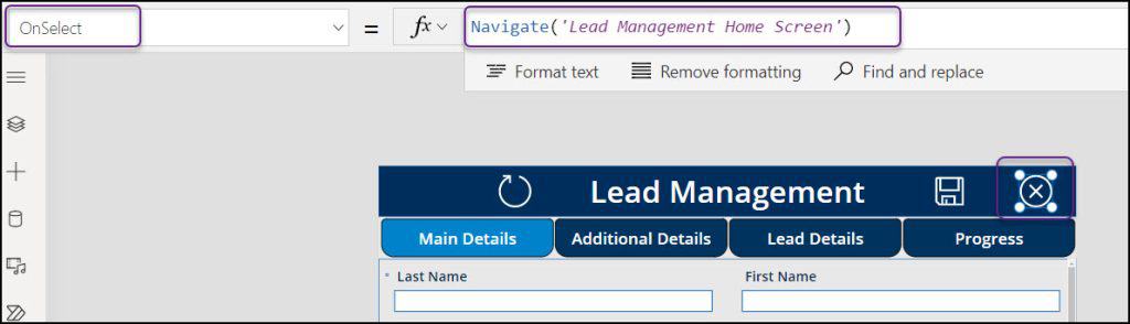 Power Apps navigate screen create multiple tabs in powerapps