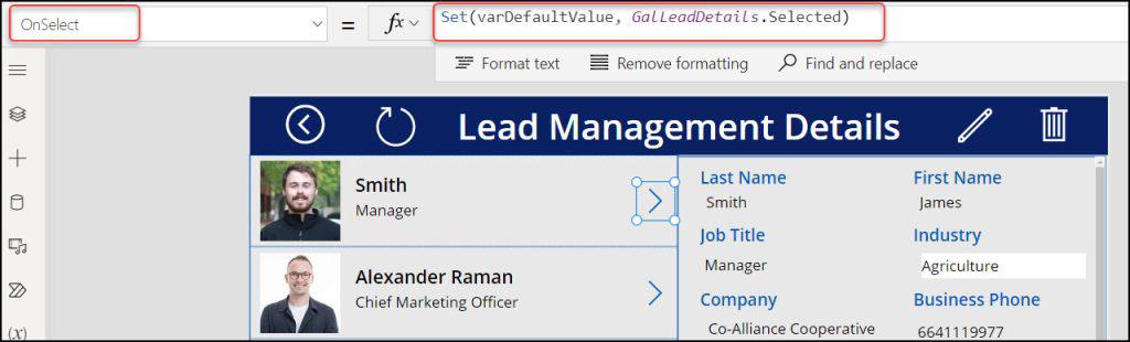 Power Apps set gallery first item in Display Form create multiple tabs in power apps