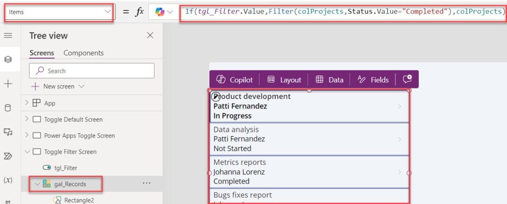 Power Apps Toggle Button Filter Power Apps Toggle Button Filter