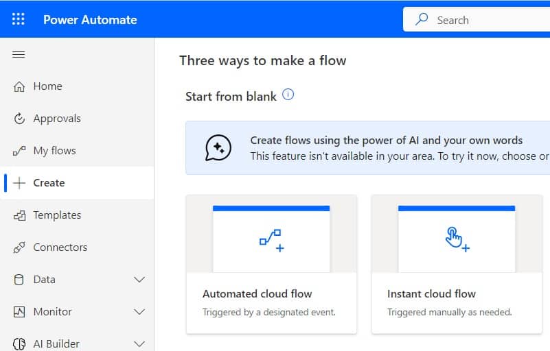 Power automate create list view
