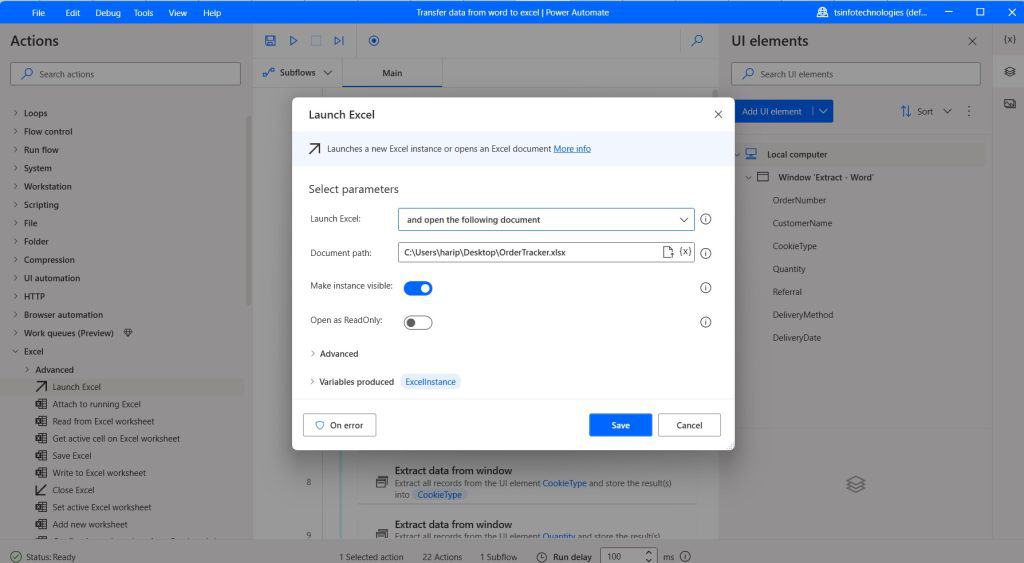 Power Automate Desktop copy data from Word to Excel file Power Automate Desktop copy data from Word to Excel file