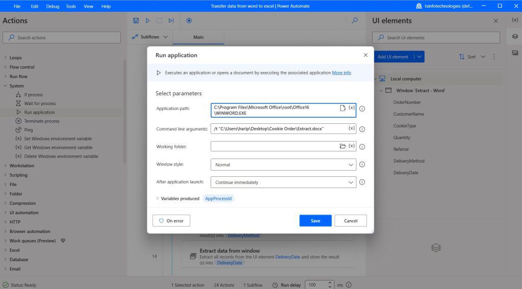 Power Automate Desktop transfer data from Word to Excel file Power Automate Desktop transfer data from Word to Excel file