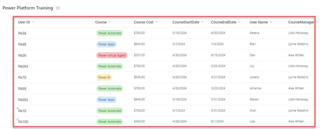 get items filter query contains