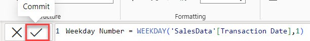 power bi dax weekday