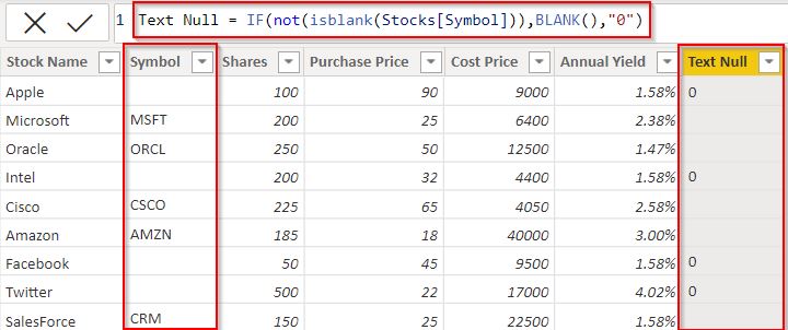Power BI if null then 0