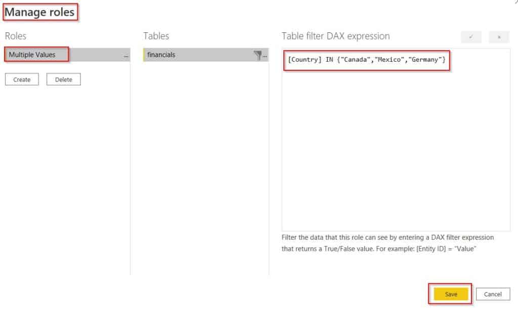 Power BI Row level Security multiple values Power BI Row-level Security multiple values