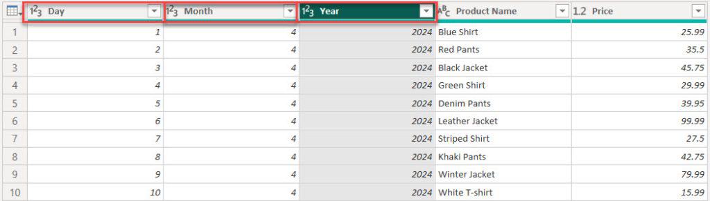 power bi separate date and time