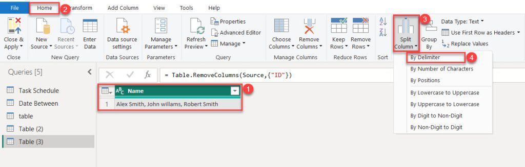 power bi split column into rows