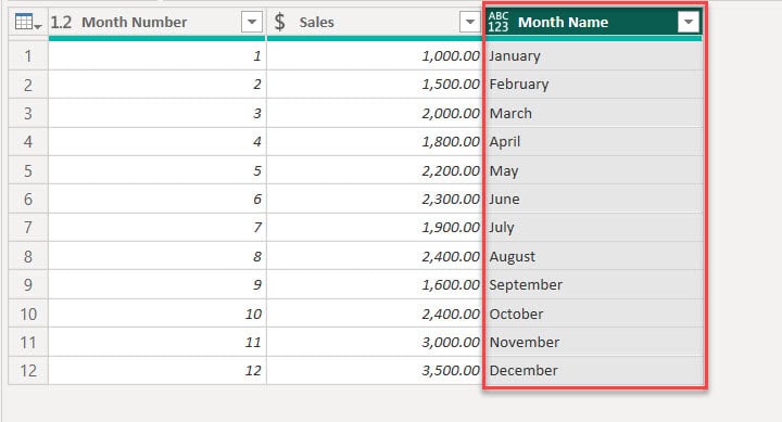 Power Query Month Number to Name Power Query Month Number to Name