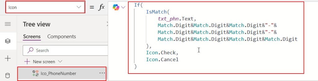 powerapps change icon dynamically