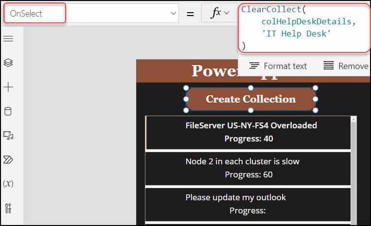 powerapps collection blank replace value