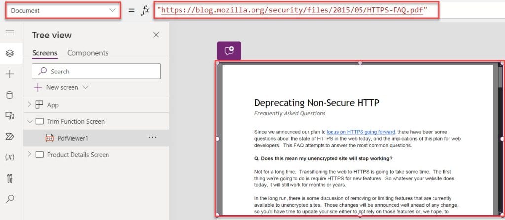 powerapps pdf viewer