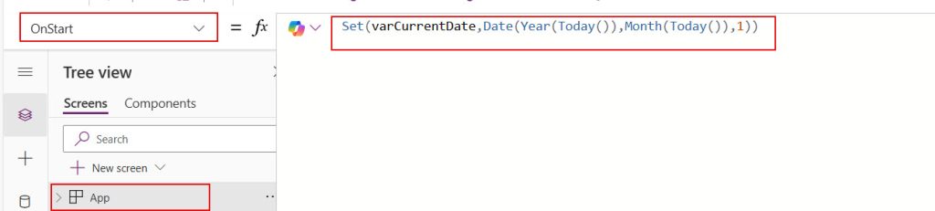 powerapps show calendar events