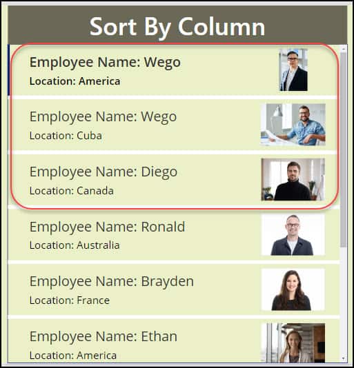 powerapps sortbycolumns