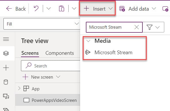 powerapps stream video